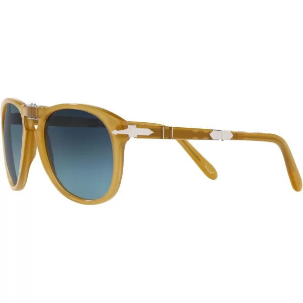 Persol PO0714SM Steve McQueen Aviator SunglassesOpal YellowBlue Gradient Polarized