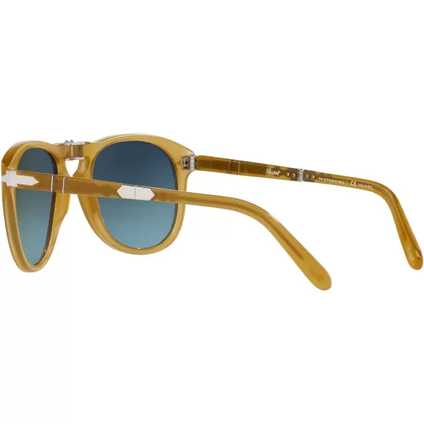 Persol PO0714SM Steve McQueen Aviator SunglassesOpal YellowBlue Gradient Polarized