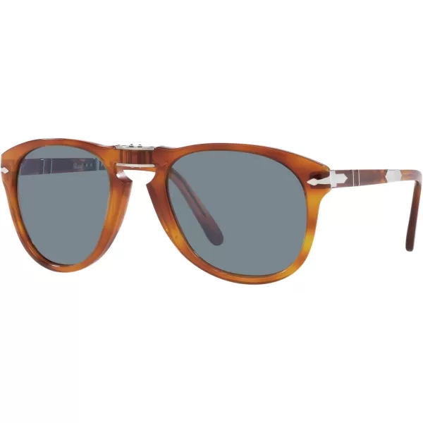 Persol PO0714SM Steve McQueen Aviator SunglassesTerra Di SienaLight Blue Gradient Dark Blue