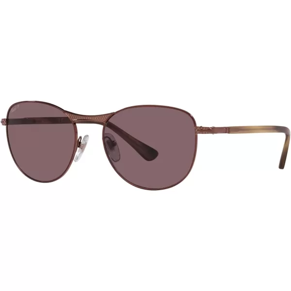 Persol PO1002S Pilot SunglassesShiny BrownDark Violet Polarized