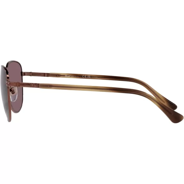 Persol PO1002S Pilot SunglassesShiny BrownDark Violet Polarized