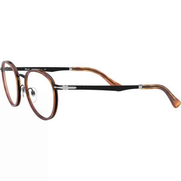 Persol PO2468V Round Prescription Eyewear FramesBlackHavanaDemo Lens