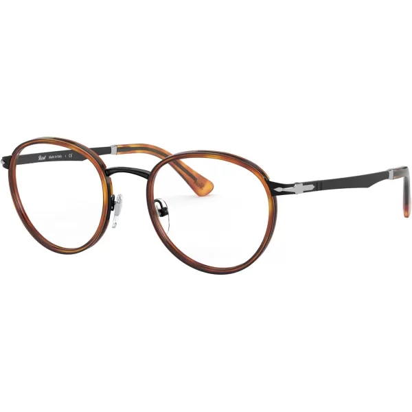 Persol PO2468V Round Prescription Eyewear FramesBlackHavanaDemo Lens