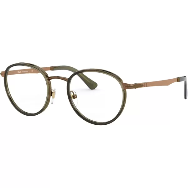 Persol PO2468V Round Prescription Eyewear FramesCopperGreyDemo Lens