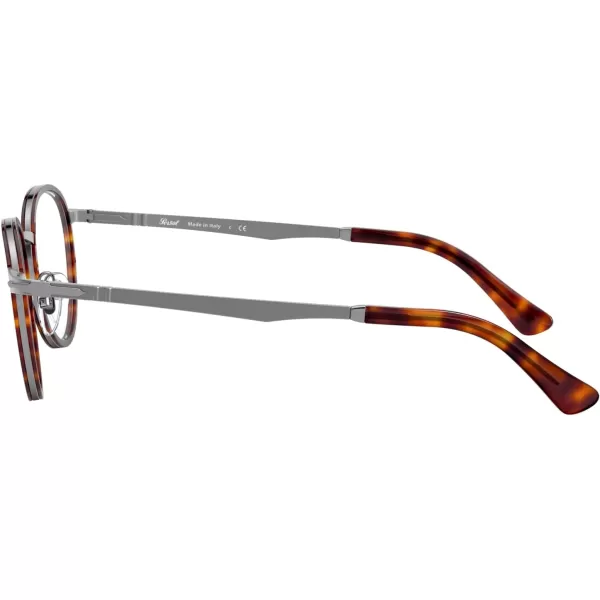 Persol PO2468V Round Prescription Eyewear FramesGunmetalHavanaDemo Lens