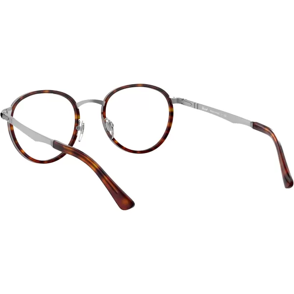 Persol PO2468V Round Prescription Eyewear FramesGunmetalHavanaDemo Lens