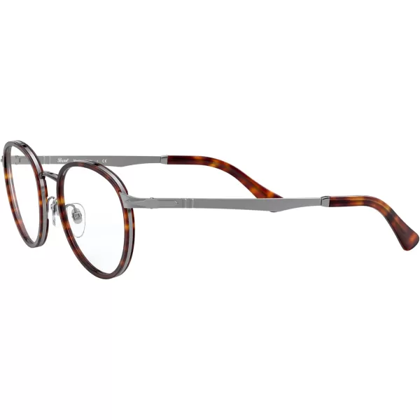 Persol PO2468V Round Prescription Eyewear FramesGunmetalHavanaDemo Lens