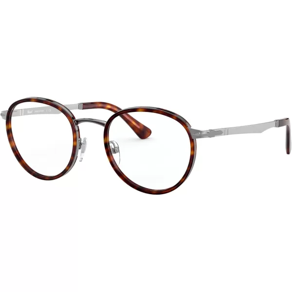 Persol PO2468V Round Prescription Eyewear FramesGunmetalHavanaDemo Lens