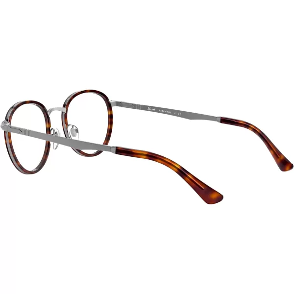 Persol PO2468V Round Prescription Eyewear FramesGunmetalHavanaDemo Lens