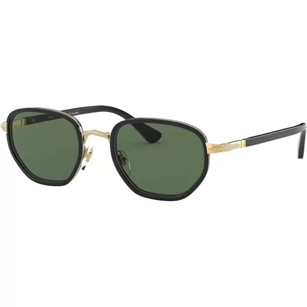 Persol PO2471S Round SunglassesGoldBlackGreen Polarized