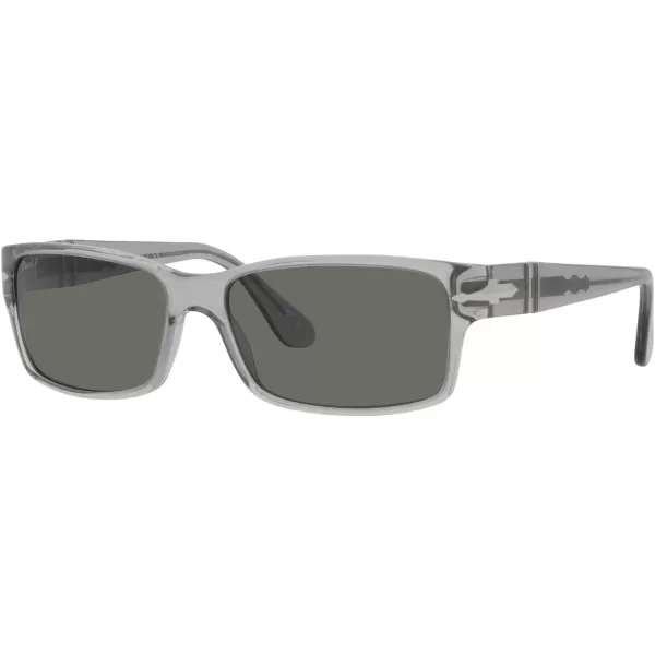 Persol PO2803S Rectangular SunglassesTransparent GreyGreen Polarized