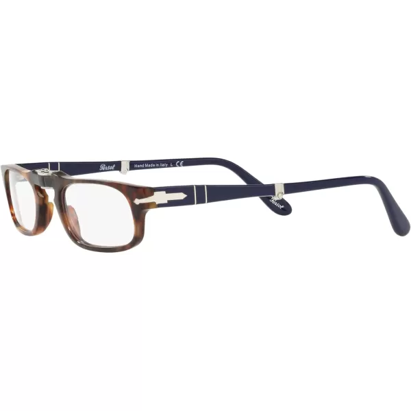 Persol PO2886V Rectangular Prescription Eyewear FramesHavanaDark BlueDemo Lens