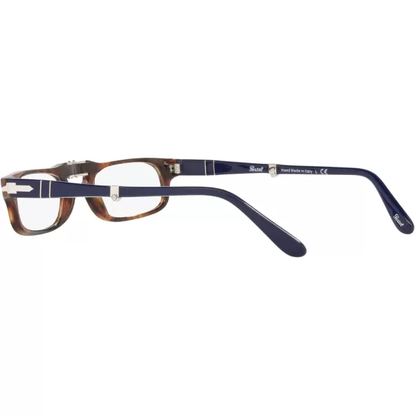 Persol PO2886V Rectangular Prescription Eyewear FramesHavanaDark BlueDemo Lens