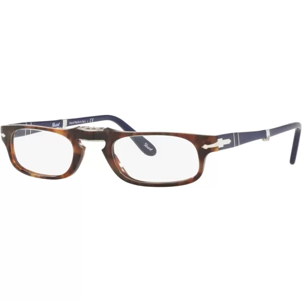 Persol PO2886V Rectangular Prescription Eyewear FramesHavanaDark BlueDemo Lens