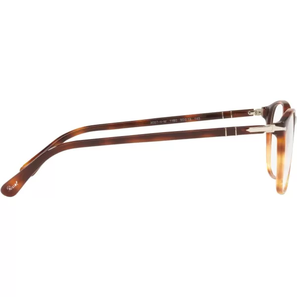 Persol PO3007VM Square Prescription Eyewear FramesDark TortoiseLight BrownDemo Lens