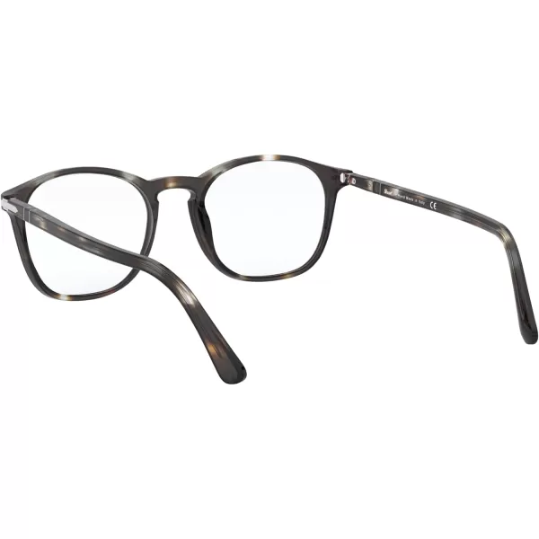 Persol PO3007VM Square Prescription Eyewear FramesStriped BrownSmokeDemo Lens