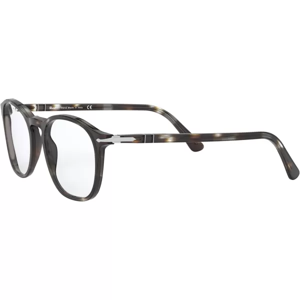 Persol PO3007VM Square Prescription Eyewear FramesStriped BrownSmokeDemo Lens