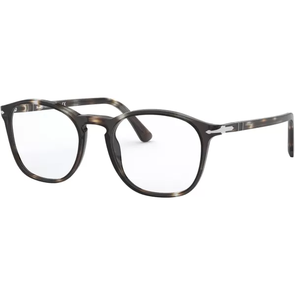 Persol PO3007VM Square Prescription Eyewear FramesStriped BrownSmokeDemo Lens