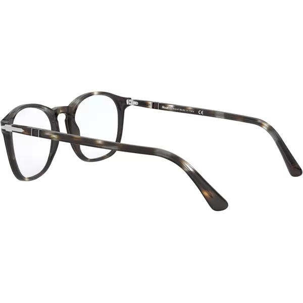 Persol PO3007VM Square Prescription Eyewear FramesStriped BrownSmokeDemo Lens