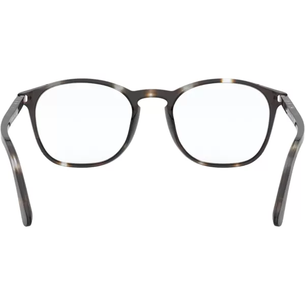 Persol PO3007VM Square Prescription Eyewear FramesStriped BrownSmokeDemo Lens