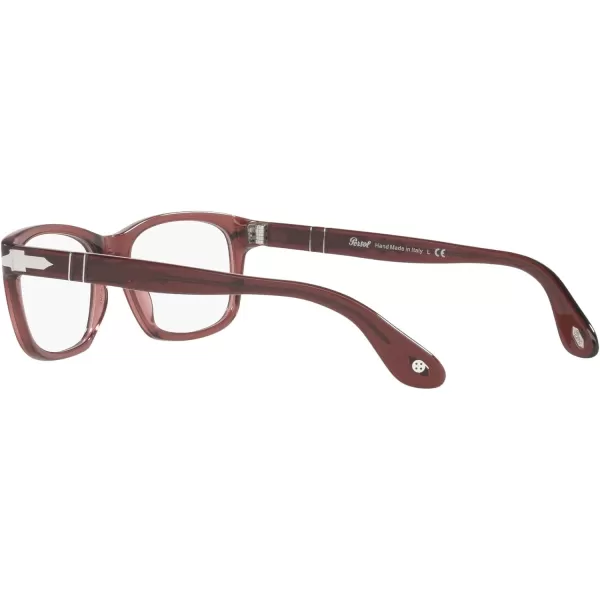 Persol PO3012V Square Prescription Eyewear FramesBurnt Red TransparentDemo Lens