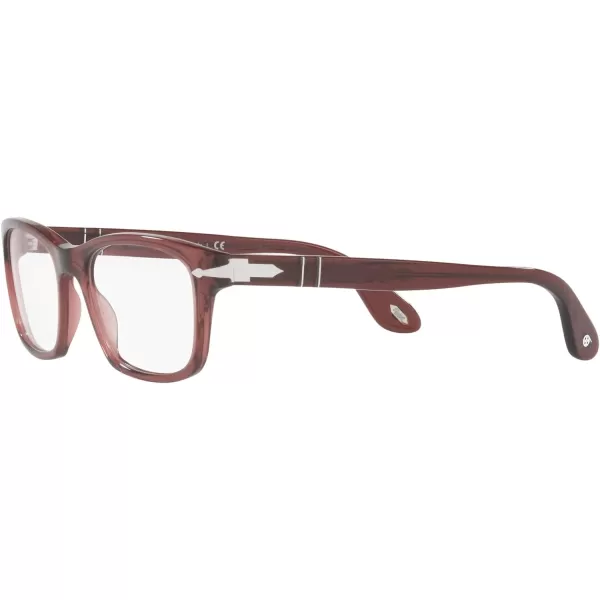 Persol PO3012V Square Prescription Eyewear FramesBurnt Red TransparentDemo Lens