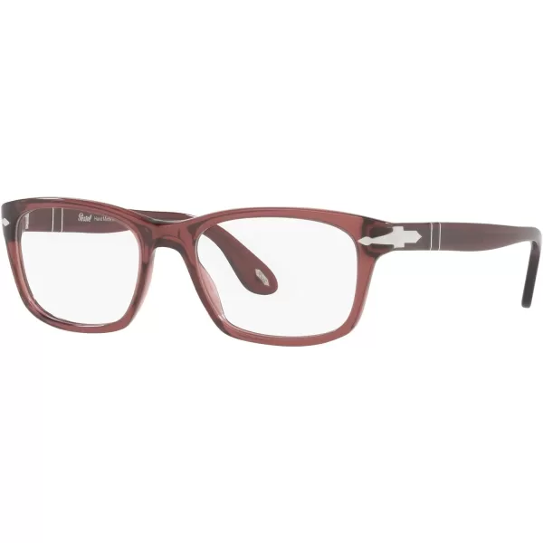 Persol PO3012V Square Prescription Eyewear FramesBurnt Red TransparentDemo Lens