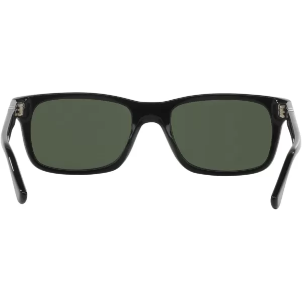 Persol PO3048S Rectangular SunglassesBlackGreen