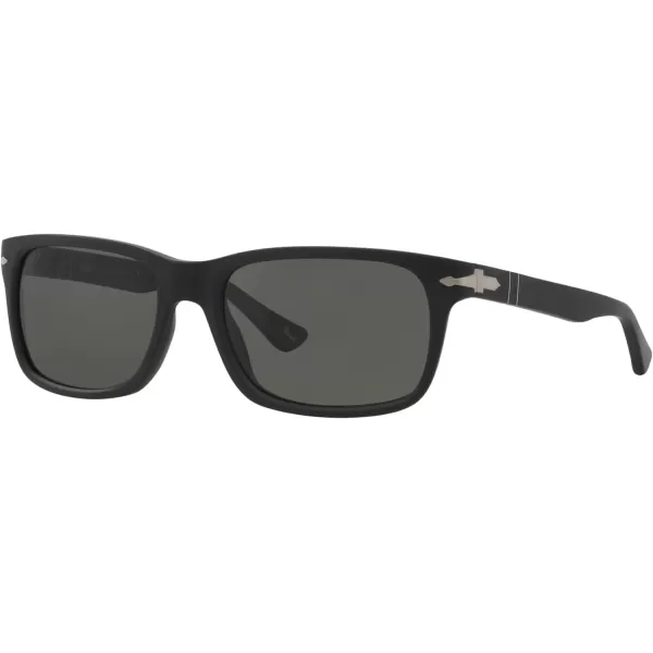 Persol PO3048S Rectangular SunglassesBlackGreen Polarized