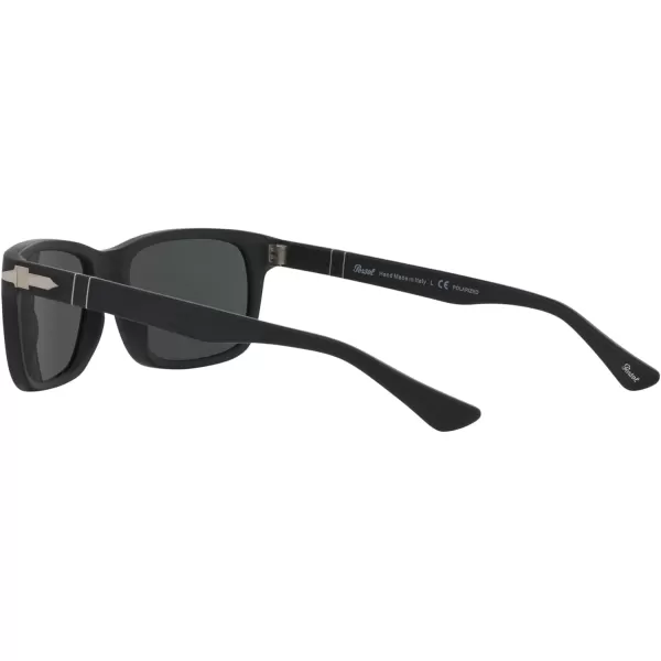 Persol PO3048S Rectangular SunglassesBlackGreen Polarized