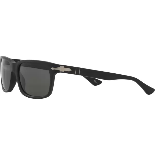 Persol PO3048S Rectangular SunglassesBlackGreen Polarized