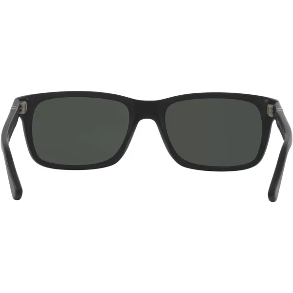 Persol PO3048S Rectangular SunglassesBlackGreen Polarized