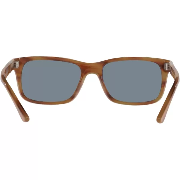 Persol PO3048S Rectangular SunglassesStriped BrownLight Blue