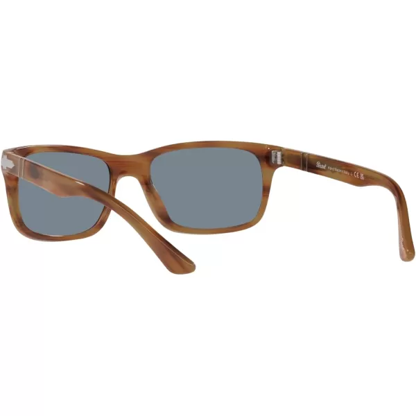 Persol PO3048S Rectangular SunglassesStriped BrownLight Blue