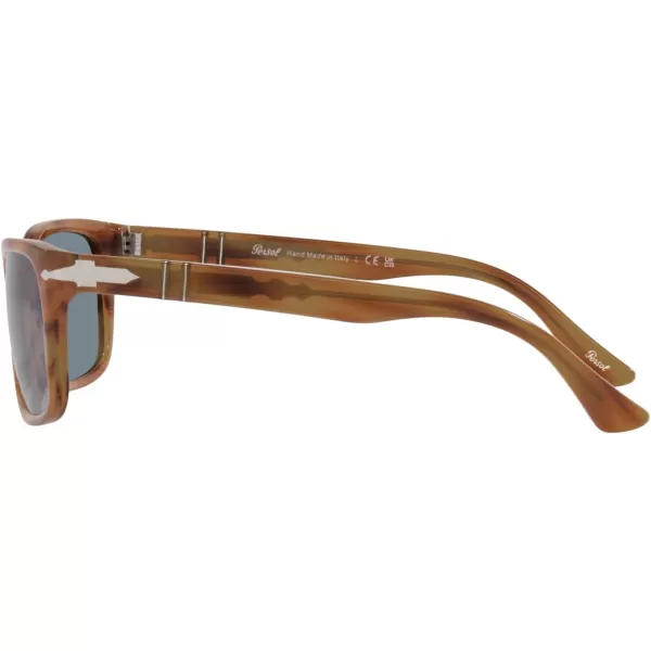 Persol PO3048S Rectangular SunglassesStriped BrownLight Blue