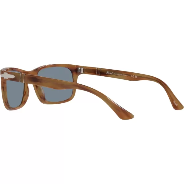 Persol PO3048S Rectangular SunglassesStriped BrownLight Blue