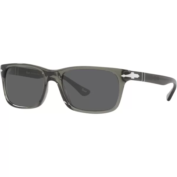 Persol PO3048S Rectangular SunglassesTransparent GreyDark Grey