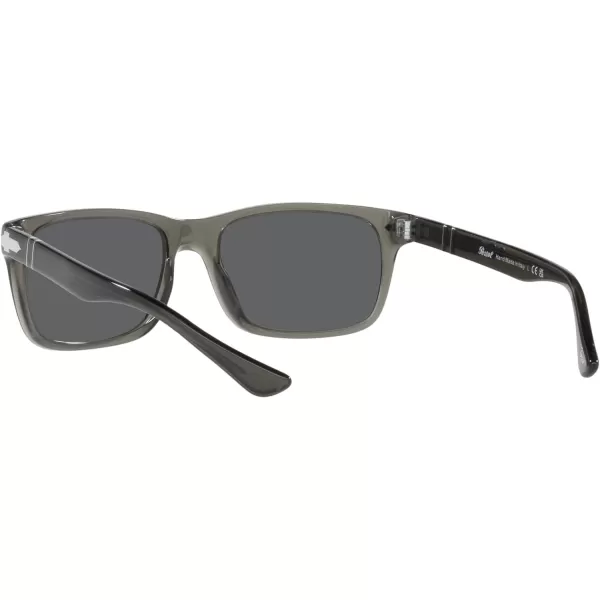 Persol PO3048S Rectangular SunglassesTransparent GreyDark Grey