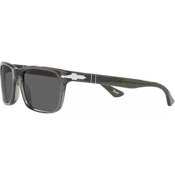 Persol PO3048S Rectangular SunglassesTransparent GreyDark Grey