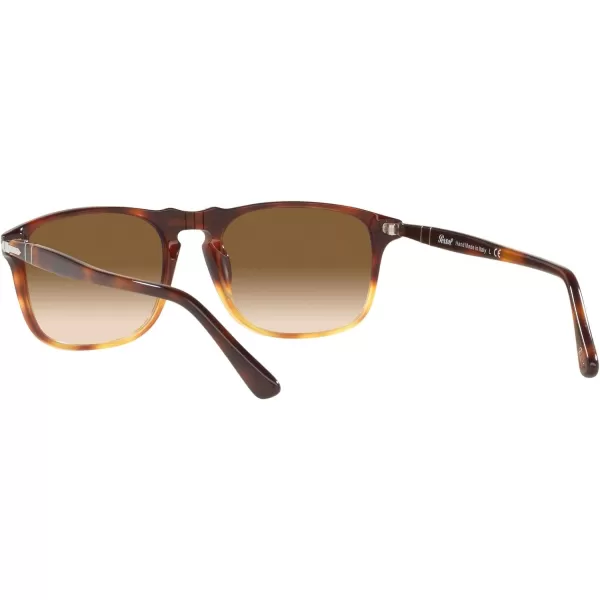 Persol PO3059S Square SunglassesDark TortoiseLight BrownClear Gradient Brown