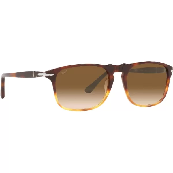 Persol PO3059S Square SunglassesDark TortoiseLight BrownClear Gradient Brown