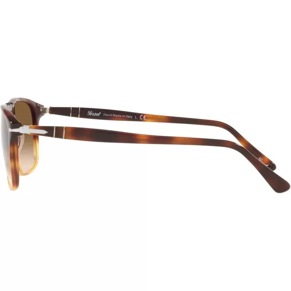 Persol PO3059S Square SunglassesDark TortoiseLight BrownClear Gradient Brown