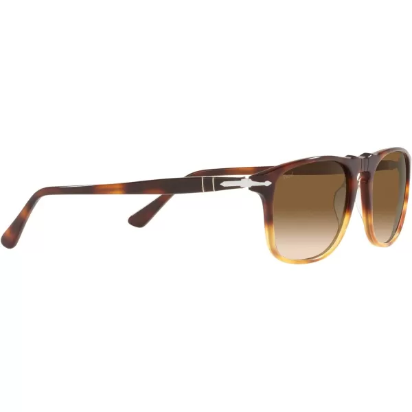 Persol PO3059S Square SunglassesDark TortoiseLight BrownClear Gradient Brown