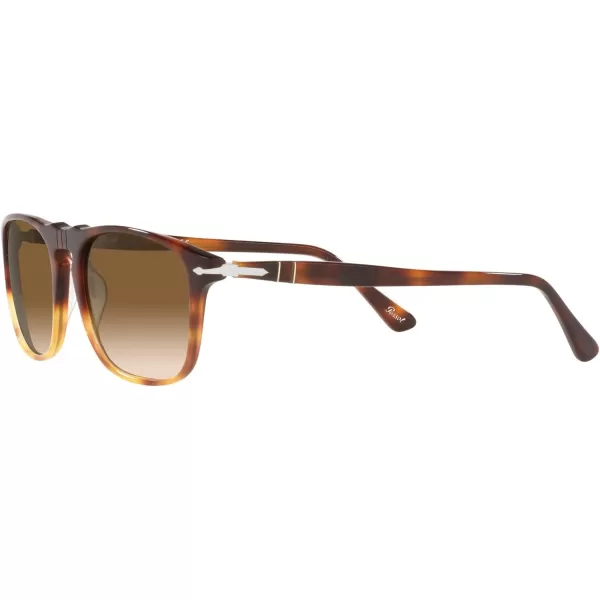 Persol PO3059S Square SunglassesDark TortoiseLight BrownClear Gradient Brown