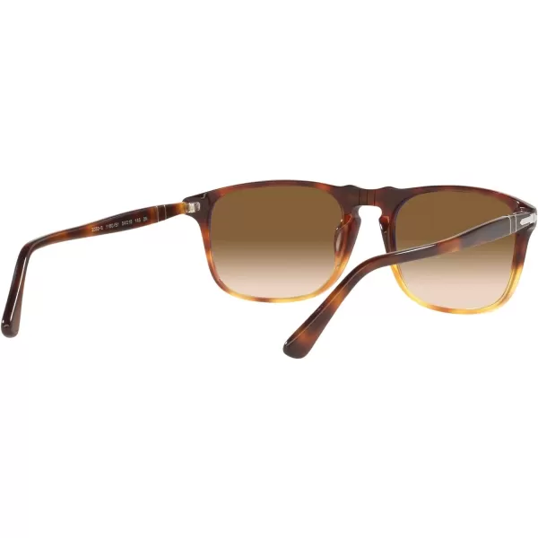 Persol PO3059S Square SunglassesDark TortoiseLight BrownClear Gradient Brown