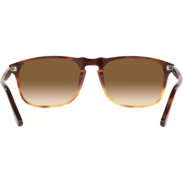 Persol PO3059S Square SunglassesDark TortoiseLight BrownClear Gradient Brown