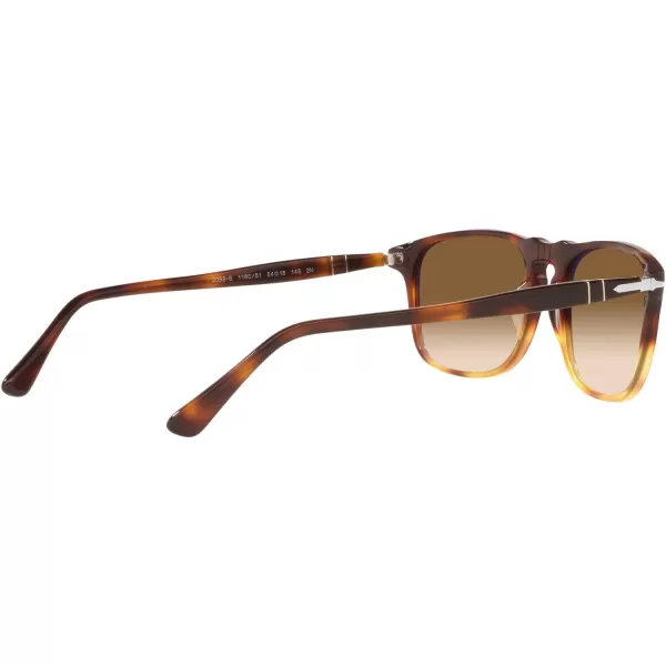 Persol PO3059S Square SunglassesDark TortoiseLight BrownClear Gradient Brown