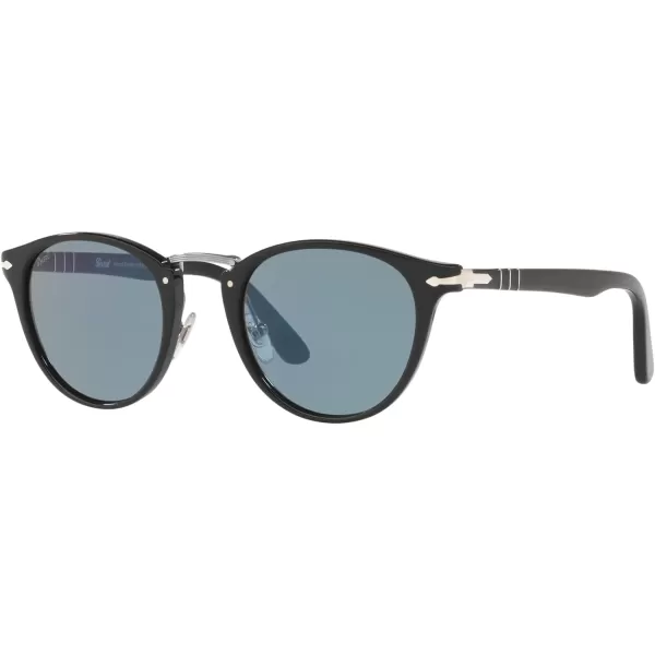 Persol PO3108S Round SunglassesBlackLight Blue