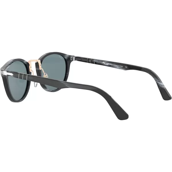 Persol PO3108S Round SunglassesStriped BlackBlue