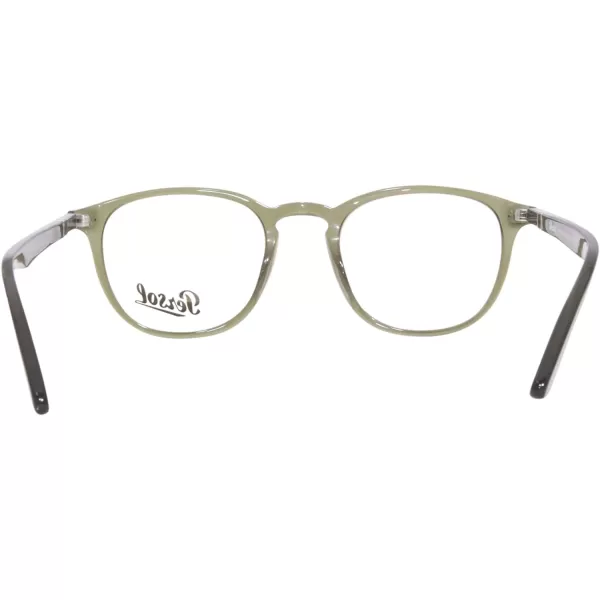 Persol PO3143V Rectangular Prescription Eyewear FramesOlive Green TransparentDemo Lens